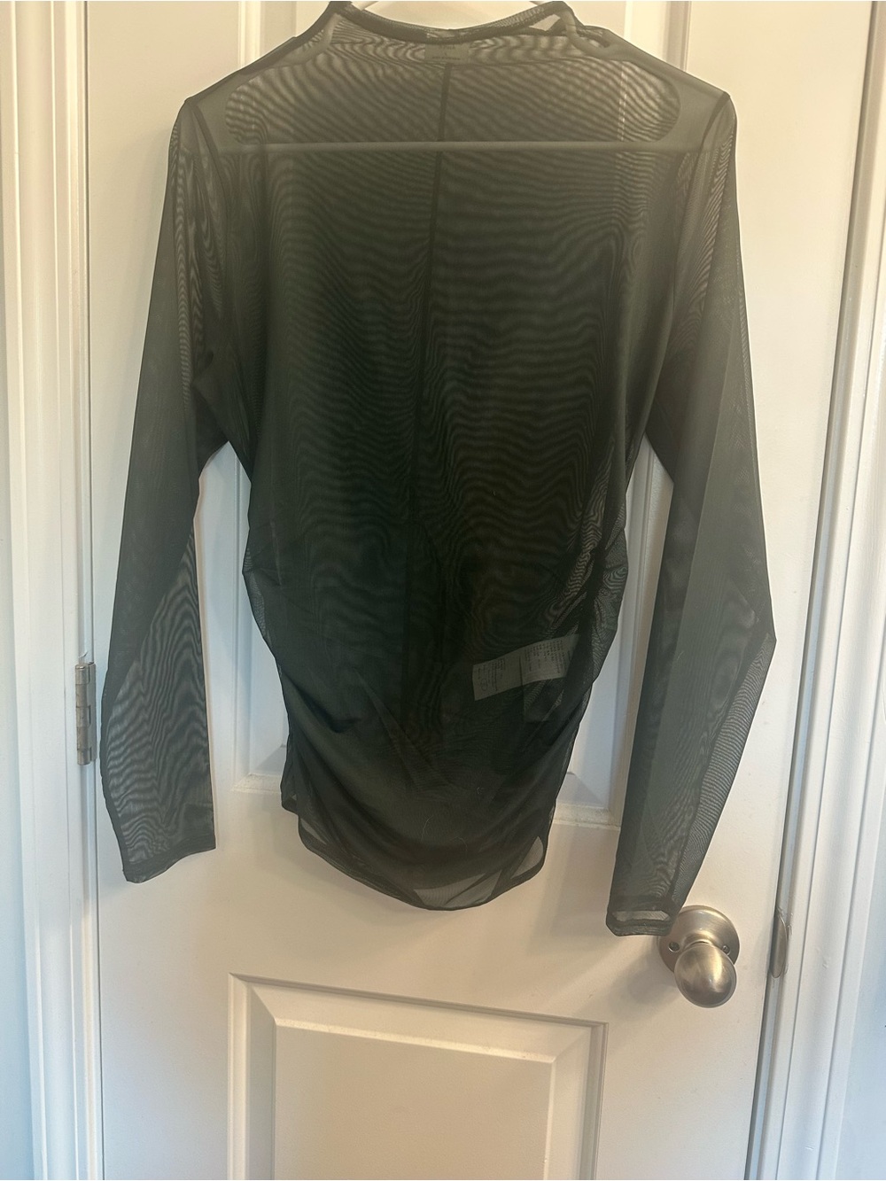 Abercrombie & Fitch Black Sheer Long-Sleeve Mesh Top